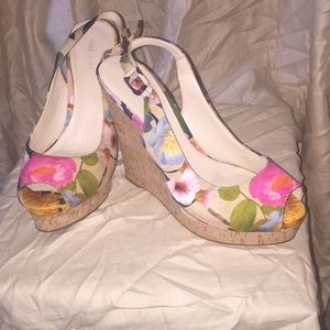 Nine West floral heels